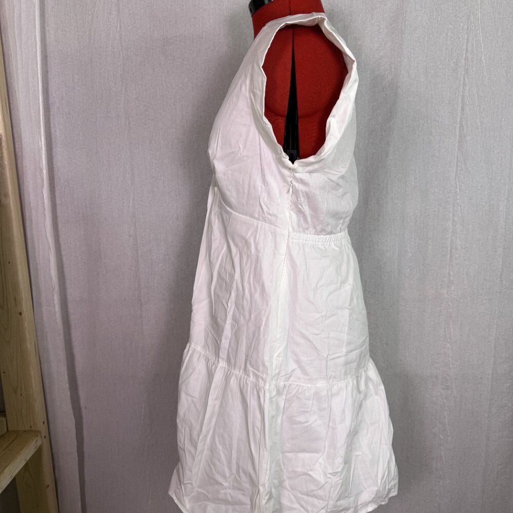 Steve Madden Women's Elastic Waist Sleeveless Mini Dress Size L White NWT E976 - Picture 3 of 12